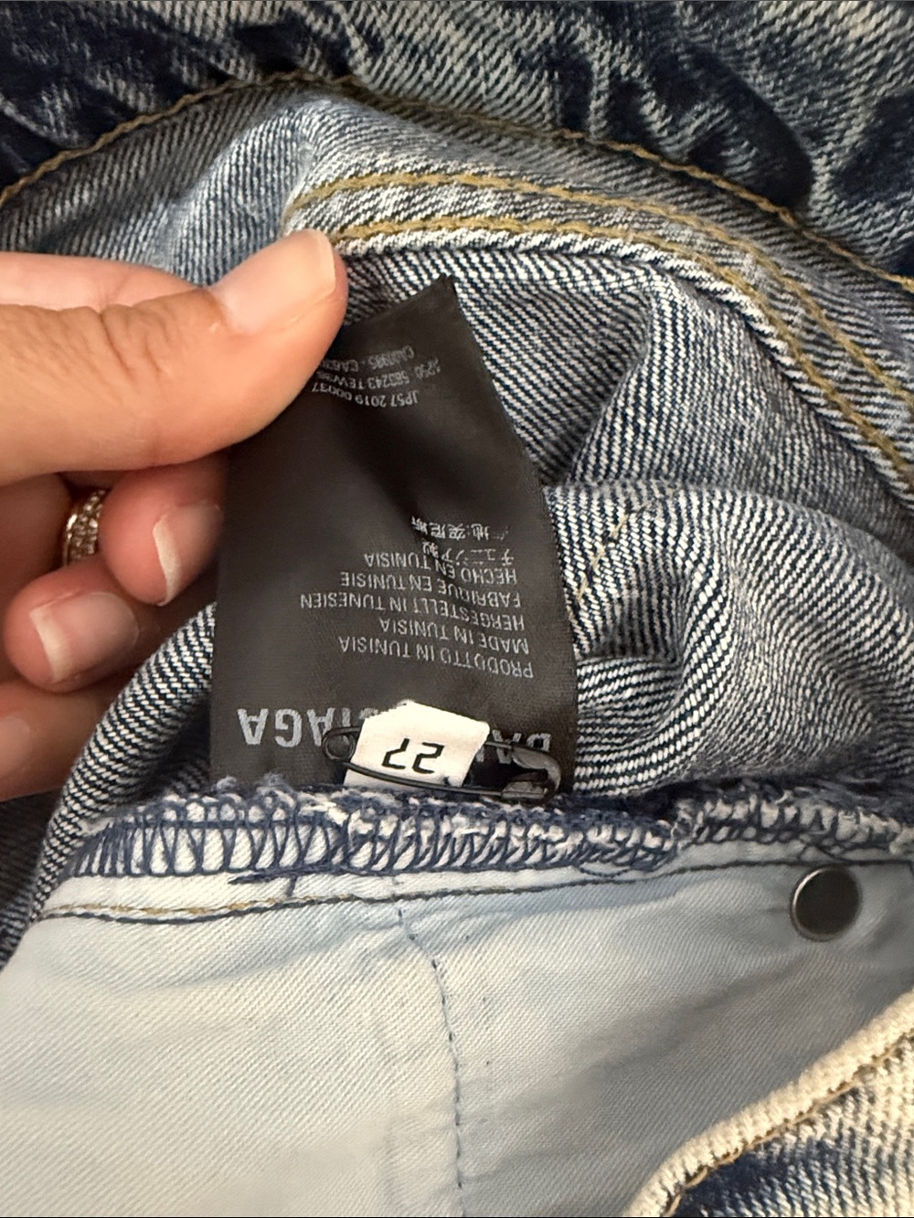 Balenciaga Women’s Washed Light Blue Straight Jeans - Picture 5 of 5